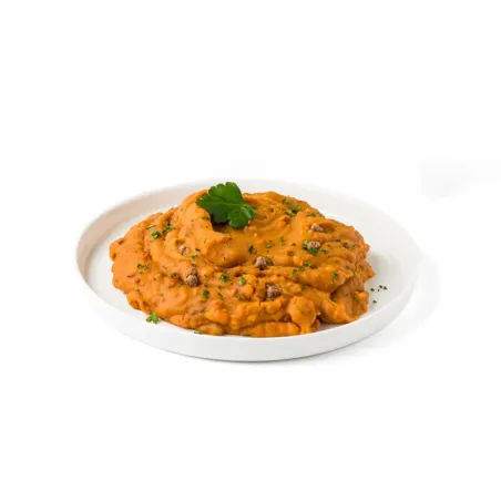 Rundvlees op Goulash-wijze met aardappelpuree