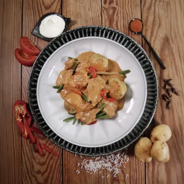 Tamboril com legumes