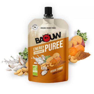 Compote énergétique salée bio Baouw - Cari de légumes