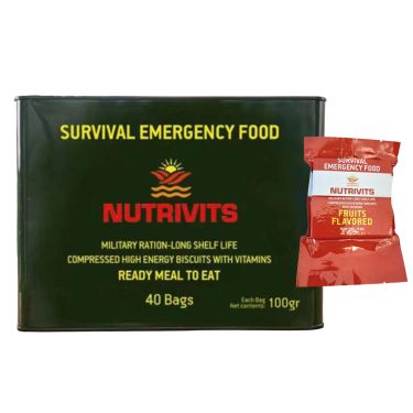 Puszka herbatników survivalowych Nutrivits x 40 - Owoce - 15 lat