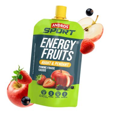 Compota energética Andros Sport - Manzana, fresa, grosella negra