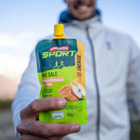 Salziges Energy-Kompott Andros Sport - Apfel, Butternut, Kurkuma