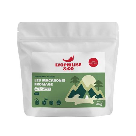 De macaroni met kaas op de top