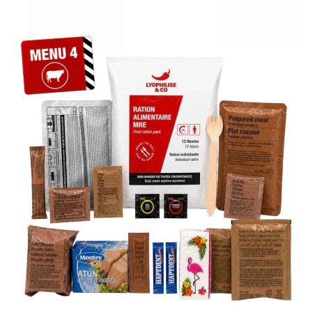 Zelfverwarmend MRE-rantsoen 12H - Menu 4 - Rund