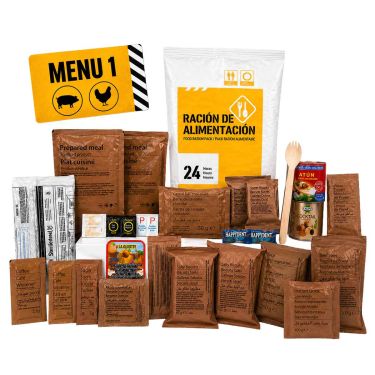 Ration OTAN MRE autochauffante 24H- Menu 1 - 3600 Kcal