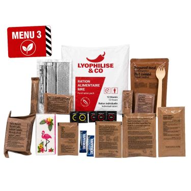Ration MRE autochauffante 12H- Menu 3 - Végétarien
