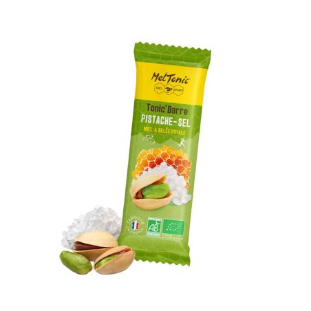 Barretta energetica salata bio Meltonic - Miele, pistacchi, fiore di sale di Guérande