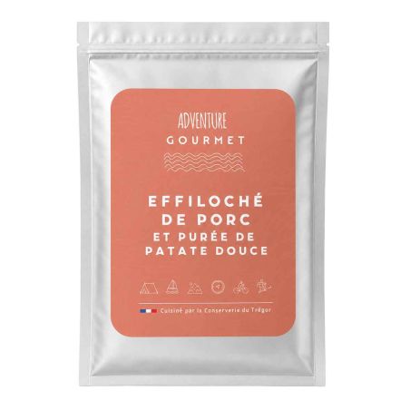 Porco desfiado com puré de batata-doce