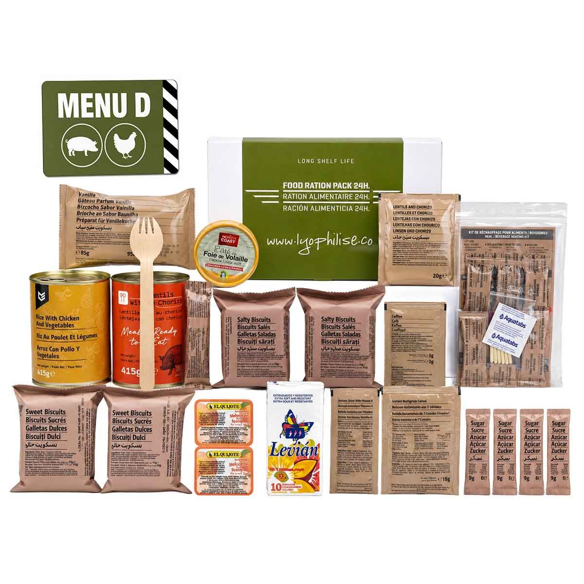 Shift Rations List Army Military Rations | Food Autonomy | 24h