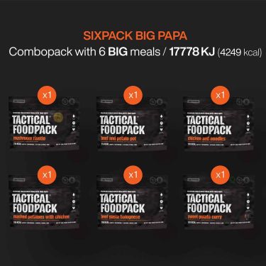 Pack de 6 repas lyophilisés Tactical Foodpack - Big Papa
