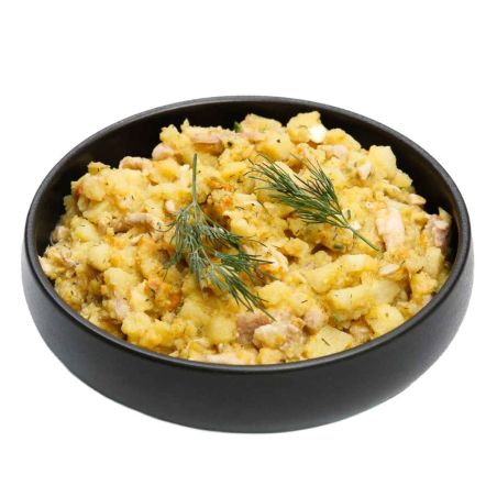 Patate e maiale con salsa all'aneto