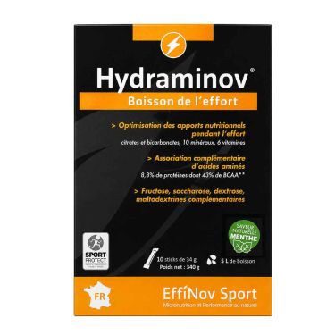 Hydraminov - Bevanda energetica Effinov x 10 stick - Menta