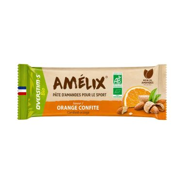 Barretta energetica bio Amélix Overstim.s - Pasta di mandorle e arancia candita