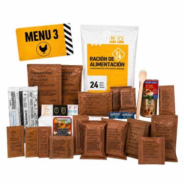 NATO MRE itsestään lämpiävä 24H-ranssi – Menu 3 – 3600 kcal