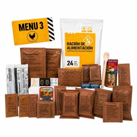NATO MRE itsestään lämpiävä 24H-ranssi – Menu 3 – 3600 kcal