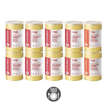Pack Survie 3 mois - 180 Repas - Stockage 25 ans